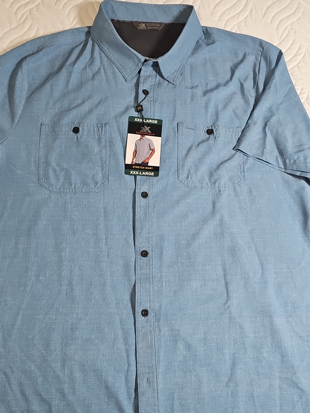 Zeroxposur 3xl NWTPerformance Men's Light Blue Short Sleeve Button-Up Shirt